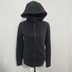 Lululemon Scuba Full-Zip Hoodie Black Cotton Blend Fleece Size 8